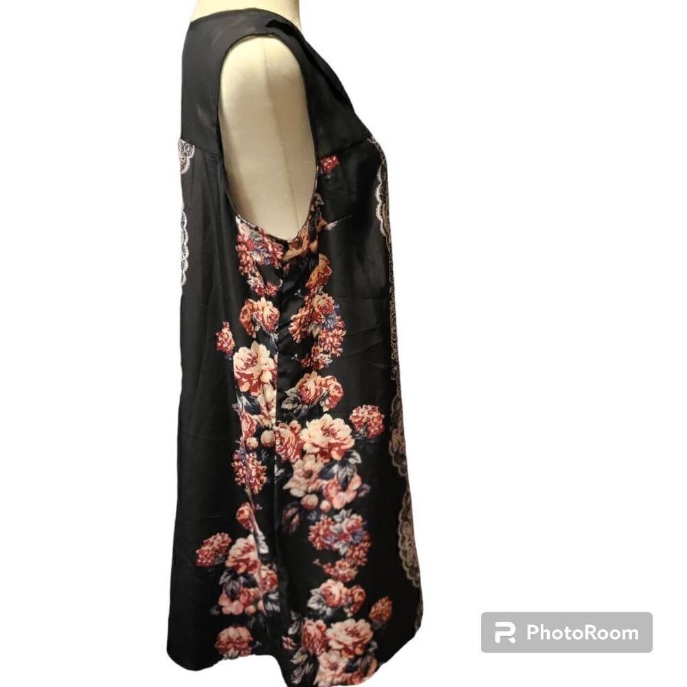 Nwt Xhilaration Sleeveless Floral Black Dress Size Xl — image 4 of 8